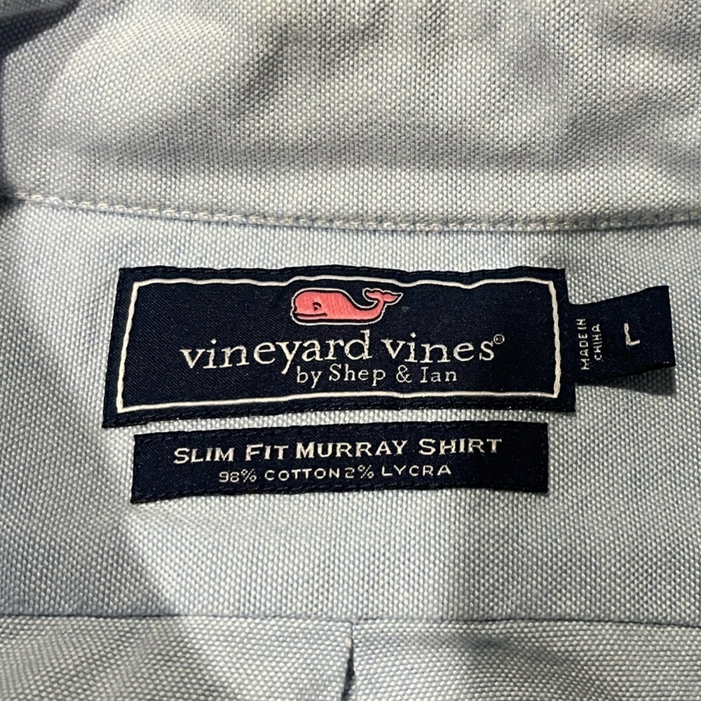 Vineyard Vines Marlin Embroidered Cotton Slim Fit Murray Shirt, Size Large - Picture 7 of 7
